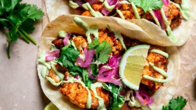 Cauliflower black bean tacos