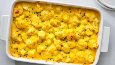 Cauliflower mac n cheese