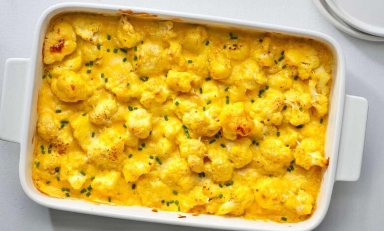 Cauliflower mac n cheese