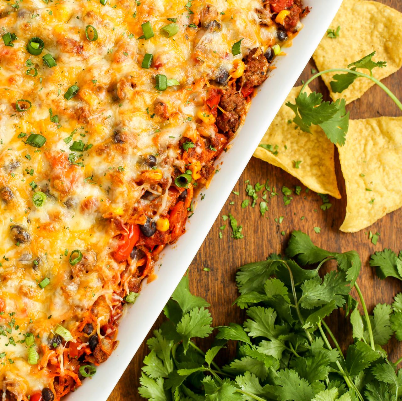 Turkey and black bean taco casserole