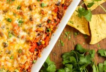 Turkey and black bean taco casserole