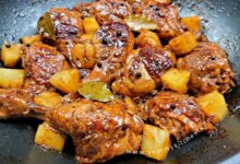 Slow cooker chicken adobo with pineapple