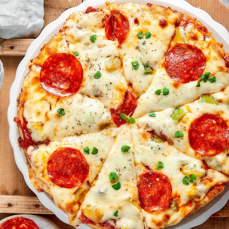 Trending high fiber gluten free chickpea pizza crust