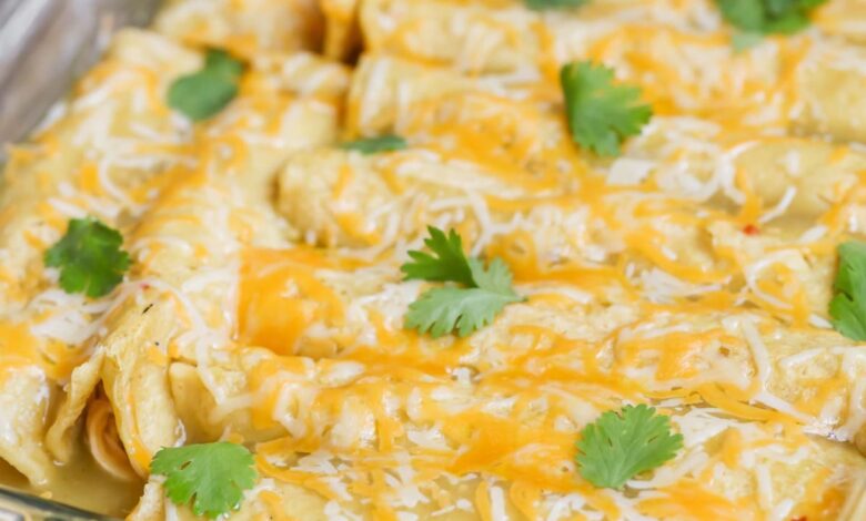 Quick and easy green chicken enchiladas