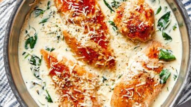 Low carb chicken florentine