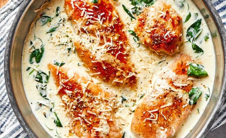 Low carb chicken florentine