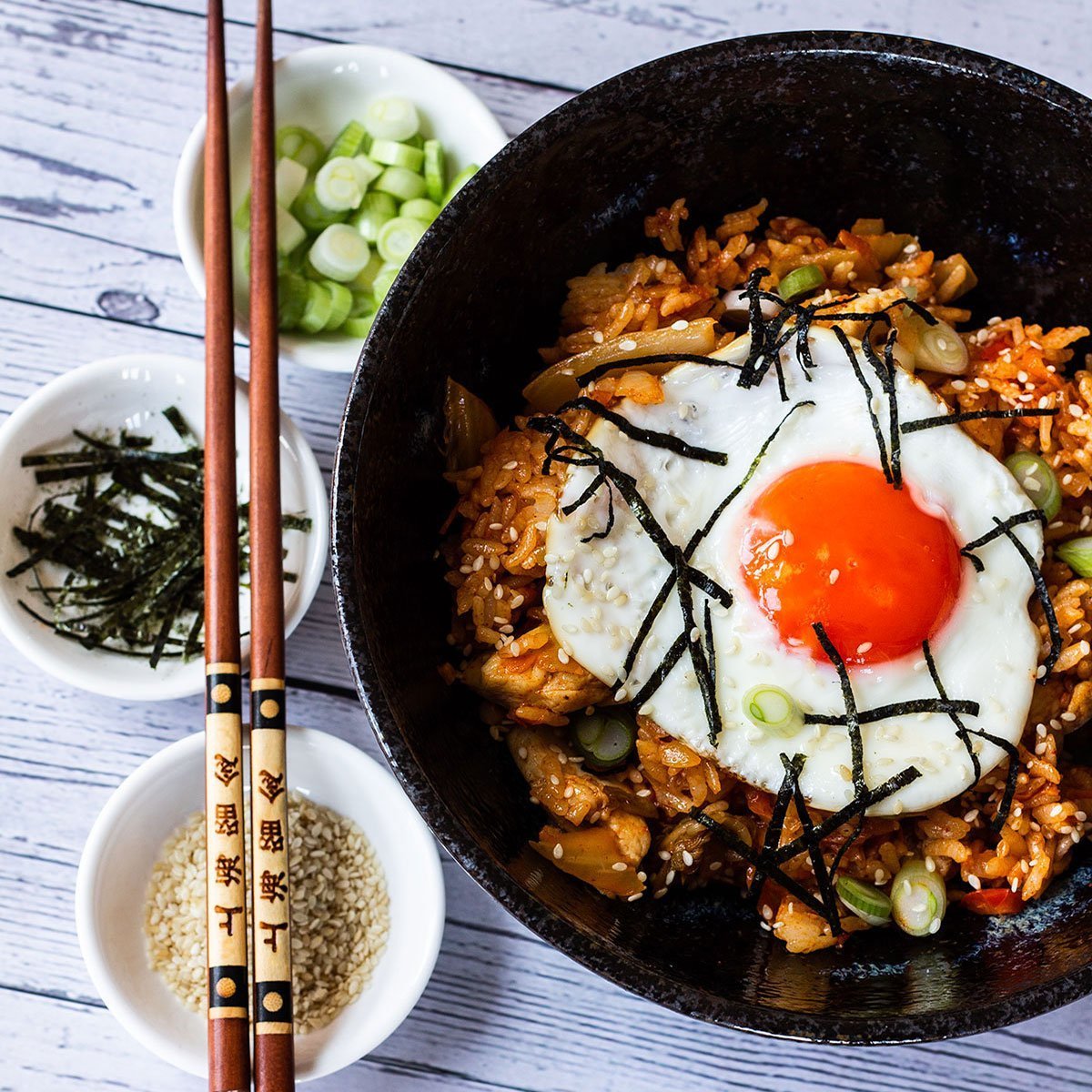 Chicken and kimchi fried rice