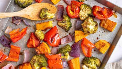 Sheet pan salmon and herb roasted vegetables