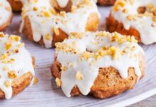 Baked banana nut donuts