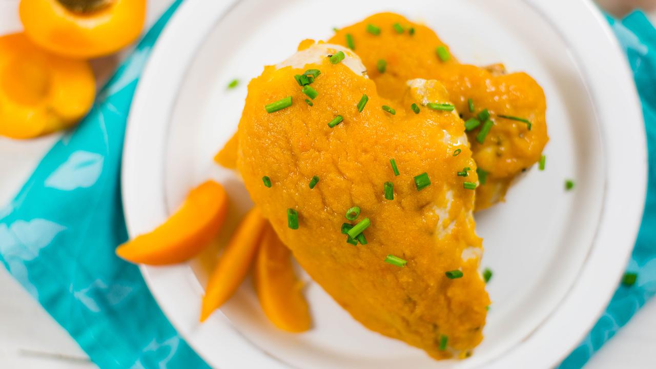 Apricot glazed chicken dinners doorstep