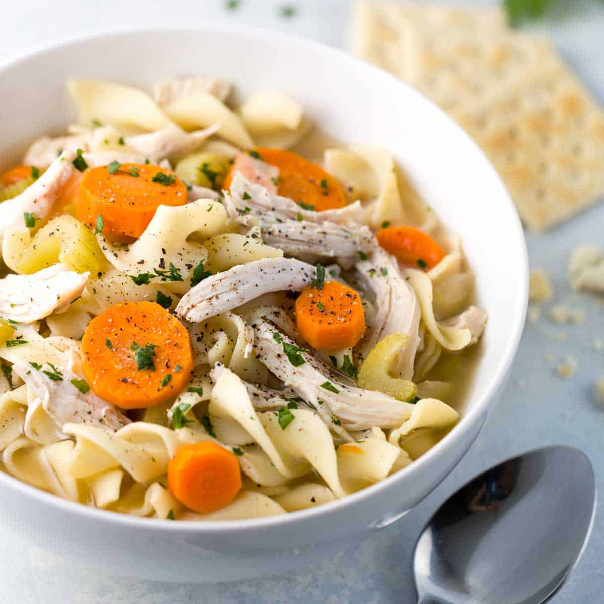 Slow cooker chicken noodle soup