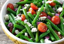 Grilled green bean salad with szechuan dressing