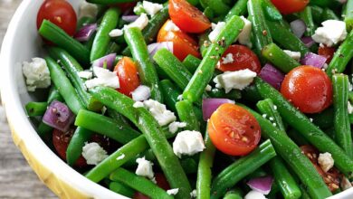 Grilled green bean salad with szechuan dressing