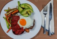 Sweet potato hash with sunny side up eggs
