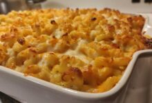 Skinny baked broccoli mac cheese