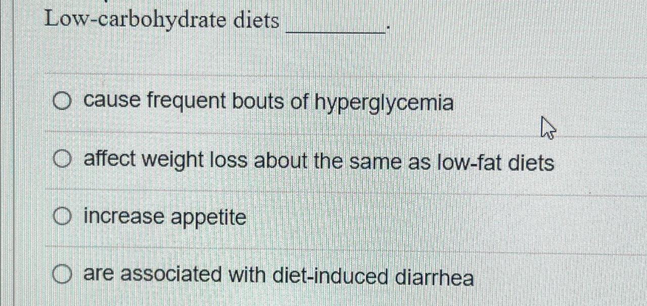 The problem with carb restricted diets