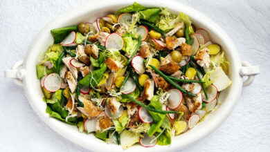 Warm chicken salad