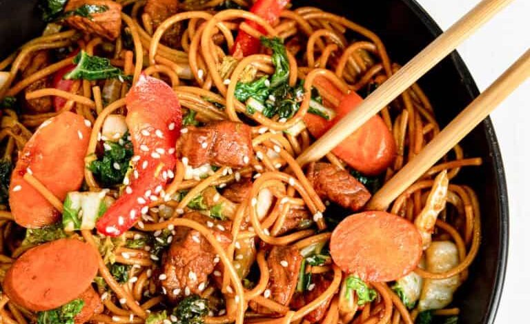 Instant pot pork lo mein