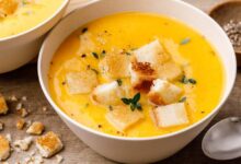 Instant pot pumpkin soup with crispy sage leaves