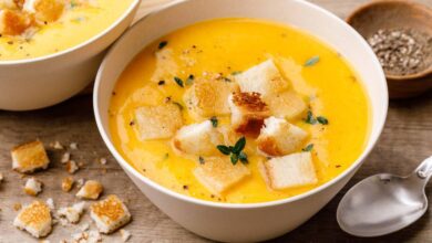 Instant pot pumpkin soup with crispy sage leaves