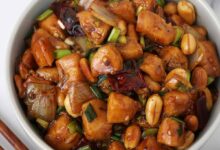 Healthier kung pao chicken