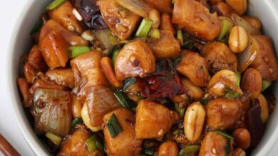 Healthier kung pao chicken