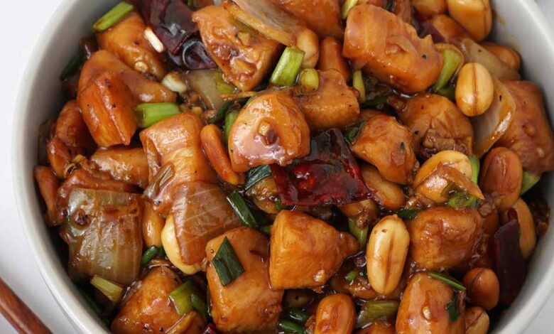 Healthier kung pao chicken