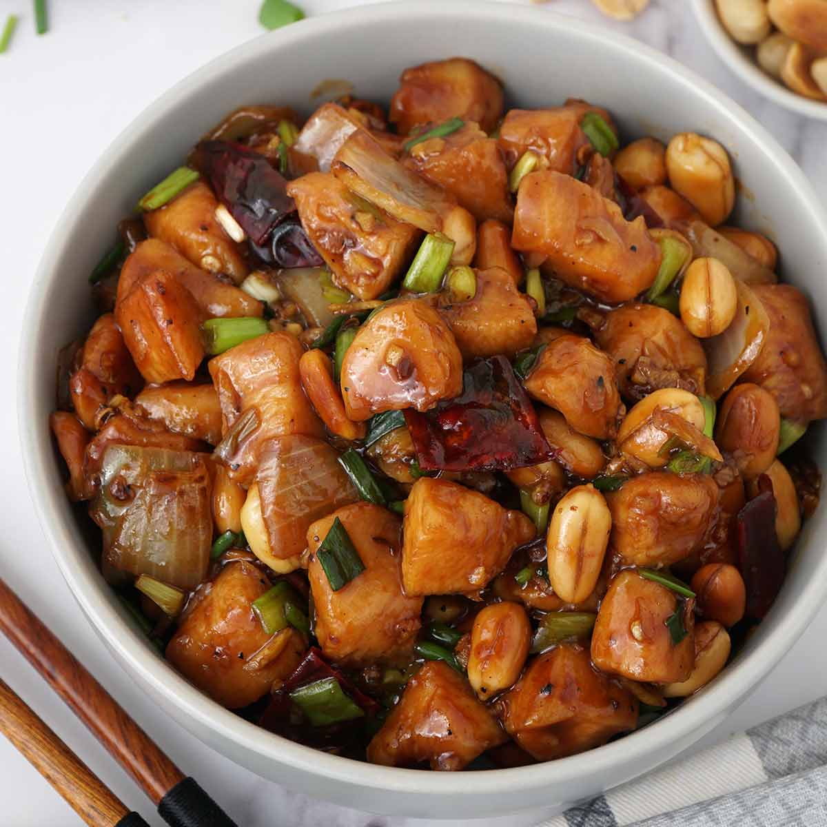 Healthier kung pao chicken