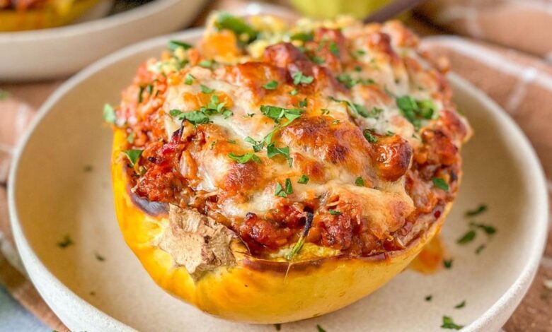 Simple spaghetti squash lasagna