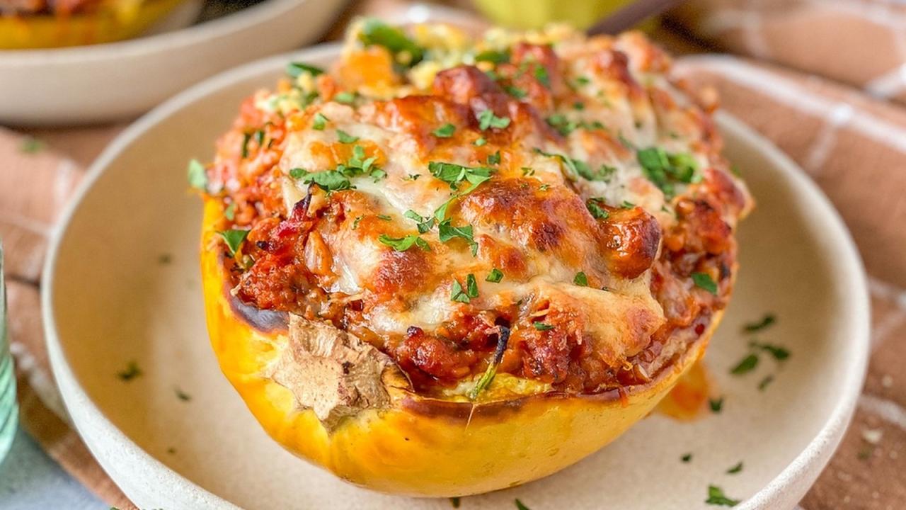 Simple spaghetti squash lasagna