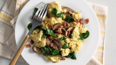 Oven baked egg spinach bacon