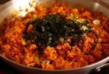 Chicken and kimchi fried rice