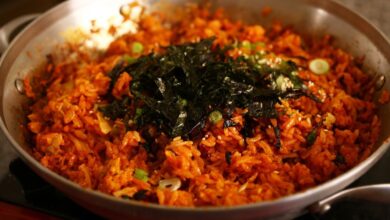 Chicken and kimchi fried rice