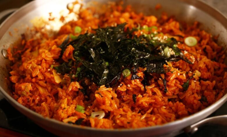 Chicken and kimchi fried rice