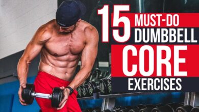 Six dumbbell exercises core