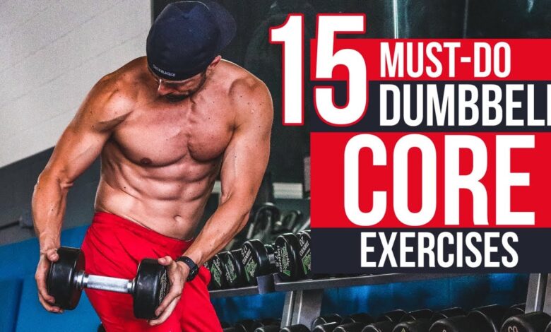 Six dumbbell exercises core