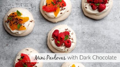 Chocolate pavlovas for two