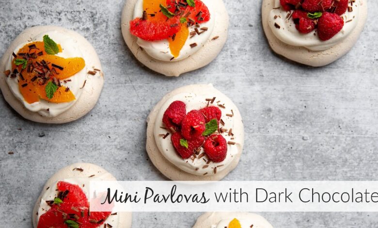 Chocolate pavlovas for two