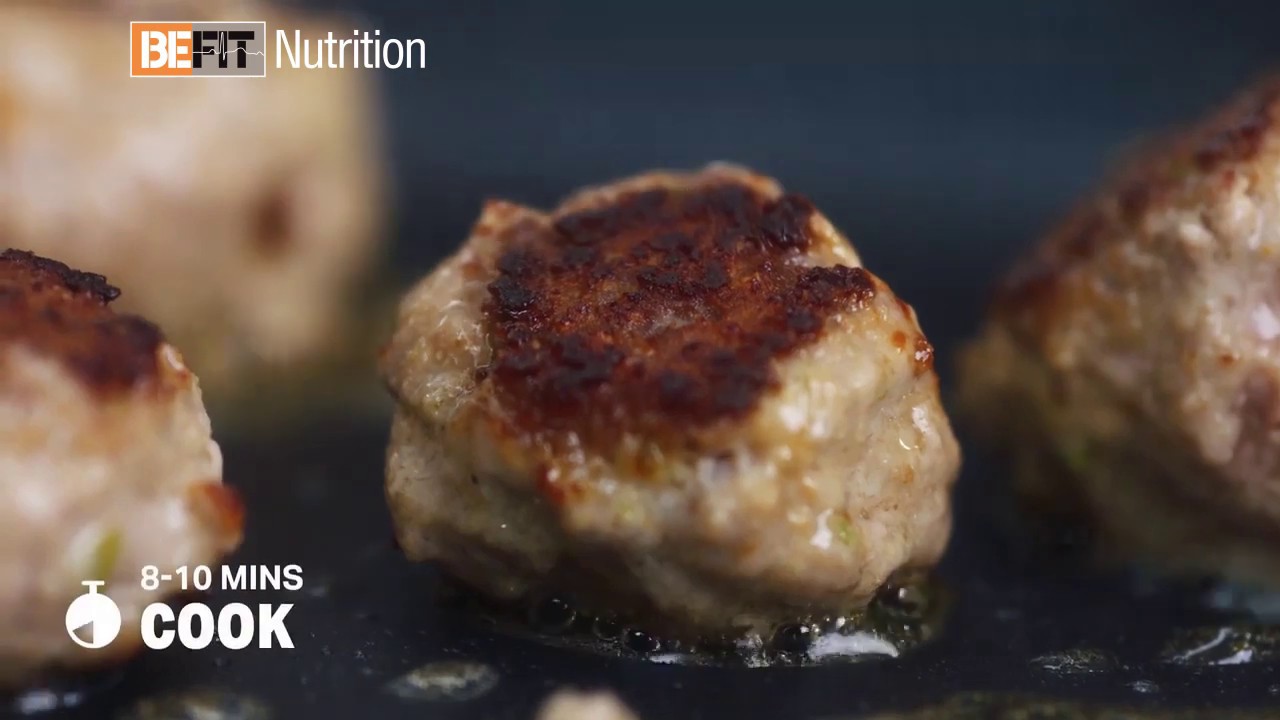 Thai turkey meatballs with spicy cilantro dip