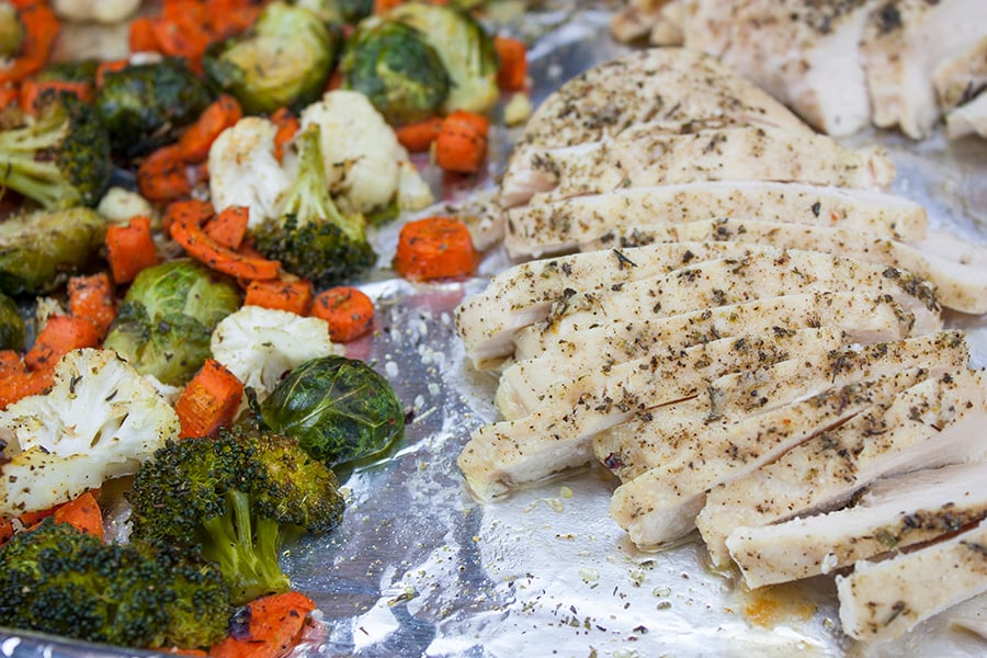 Sheet pan balsamic herb chicken vegetables