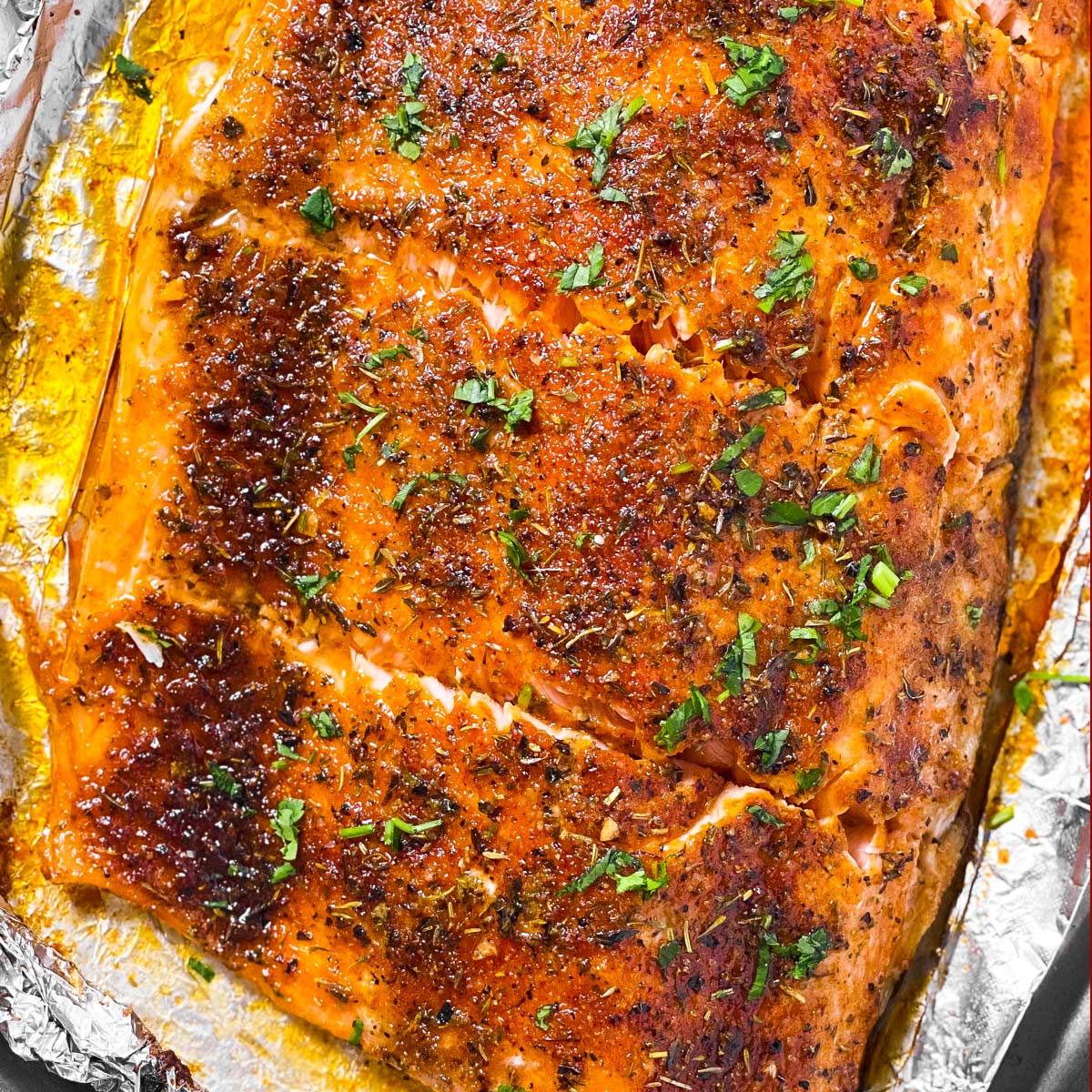Roasted salmon with charred tomato salsa