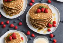 Banana oat greek yogurt pancakes