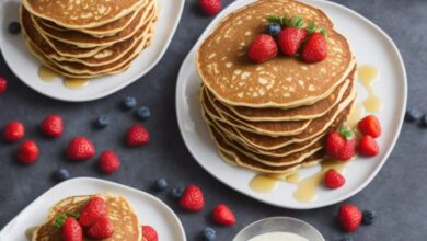 Banana oat greek yogurt pancakes