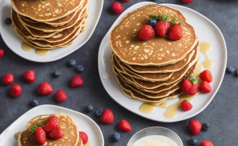 Banana oat greek yogurt pancakes