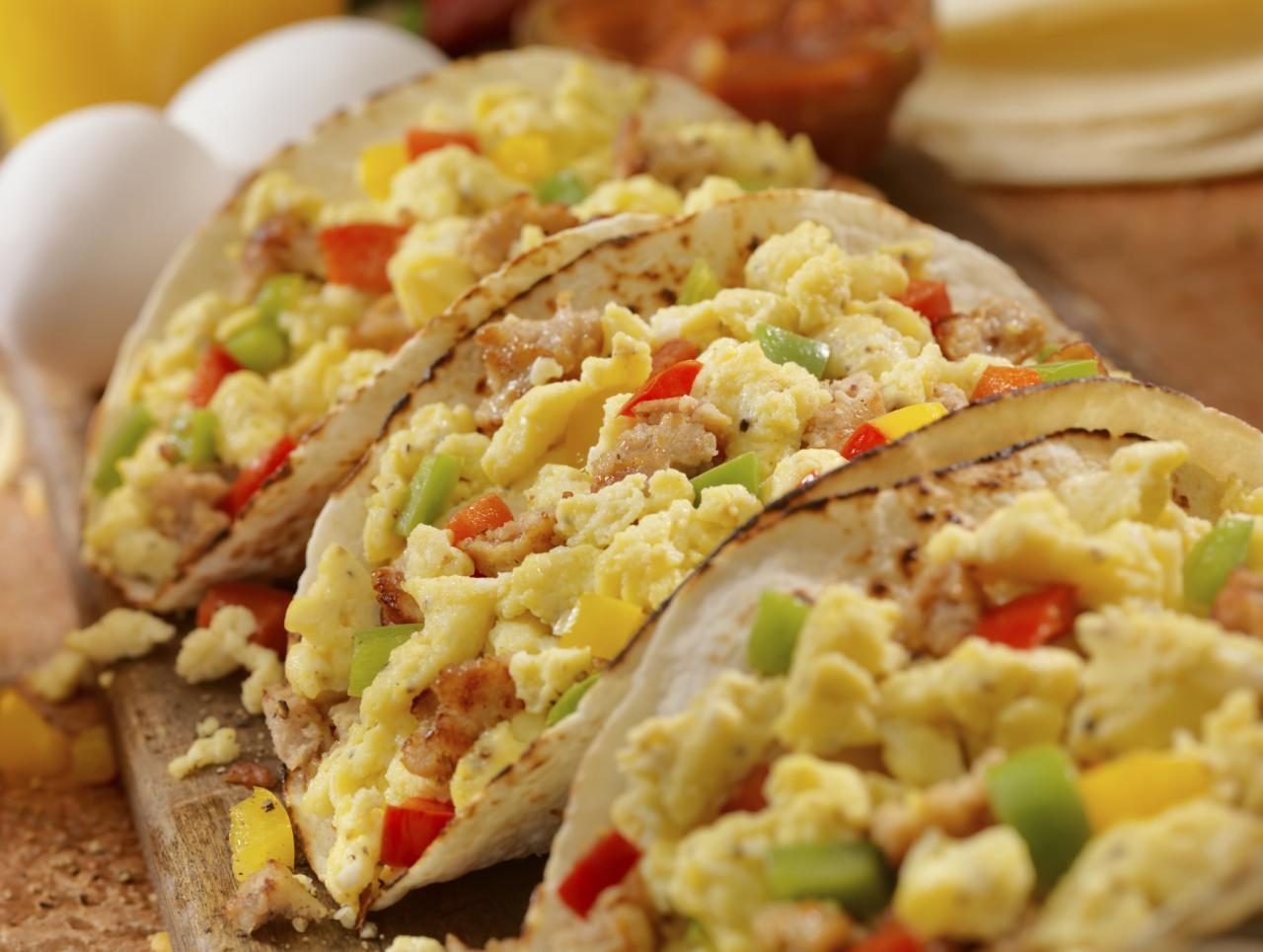 Breakfast and lunch tacos to taco bout