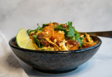 Chicken and sweet potato farro bowl