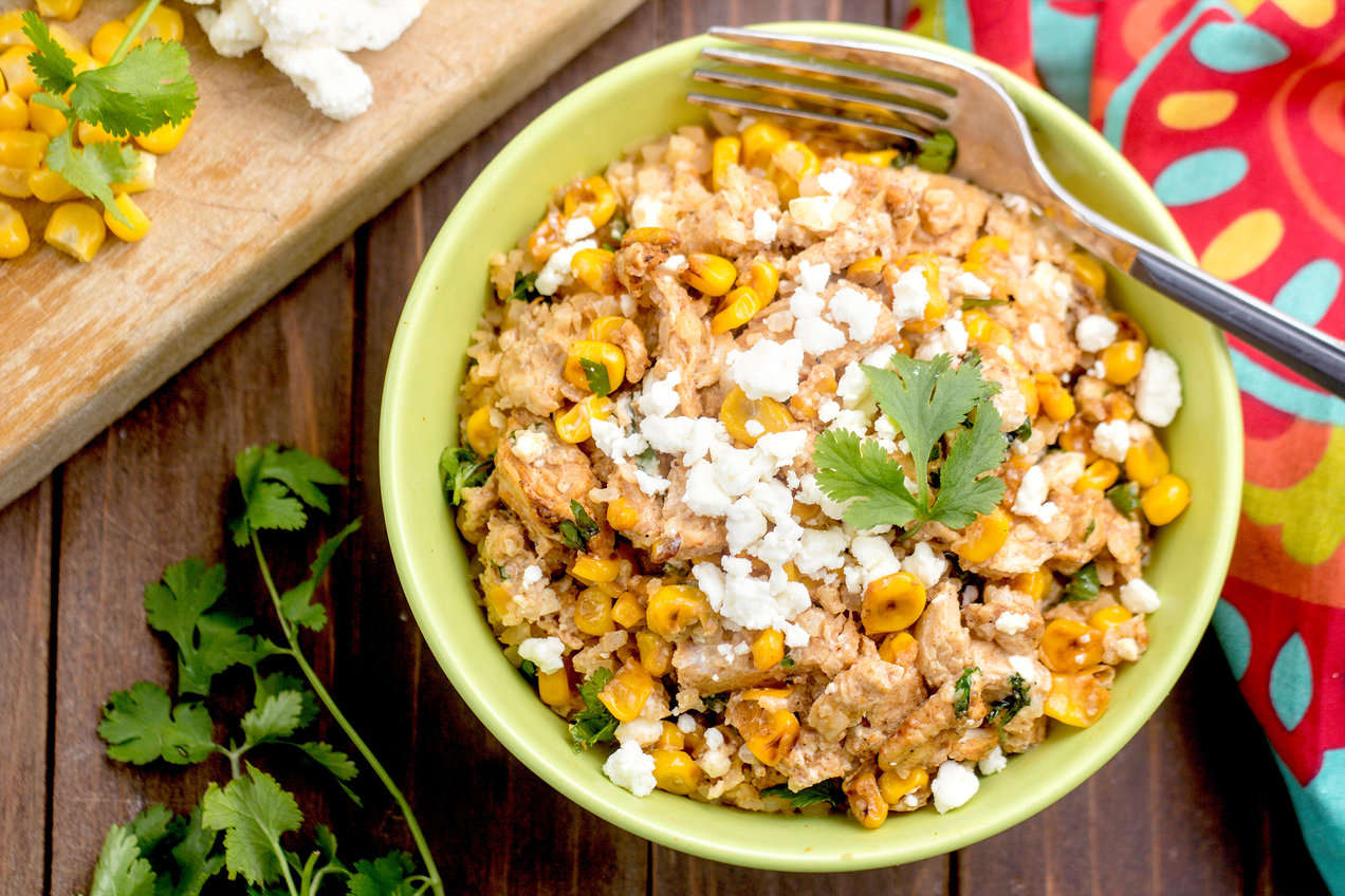 Mexican street corn bowls basil lime vinaigrette recipe