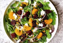 Beet and citrus salad with feta yogurt