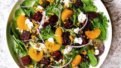 Beet and citrus salad with feta yogurt