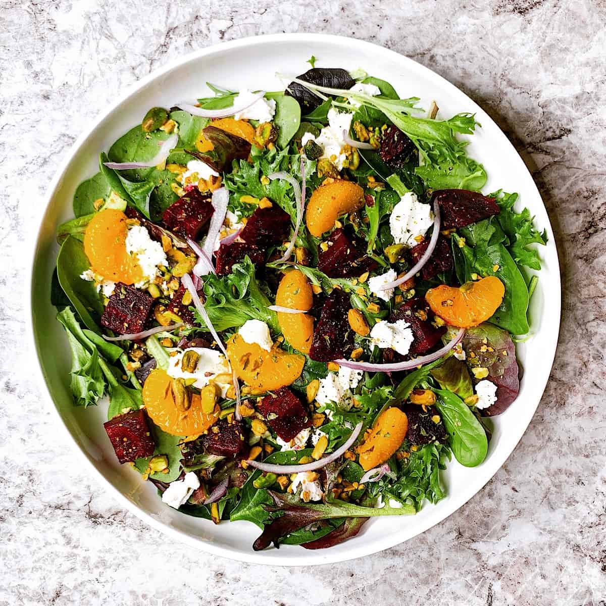 Beet and citrus salad with feta yogurt